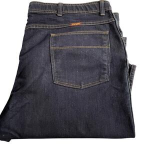 Wrangler Men's Dark Blue Jeans 44x30 Relaxed Fit flaw some discoloration